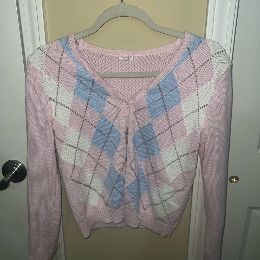 Brandy Melville John Galt Elizabeth Argyle Cardigan Pink
